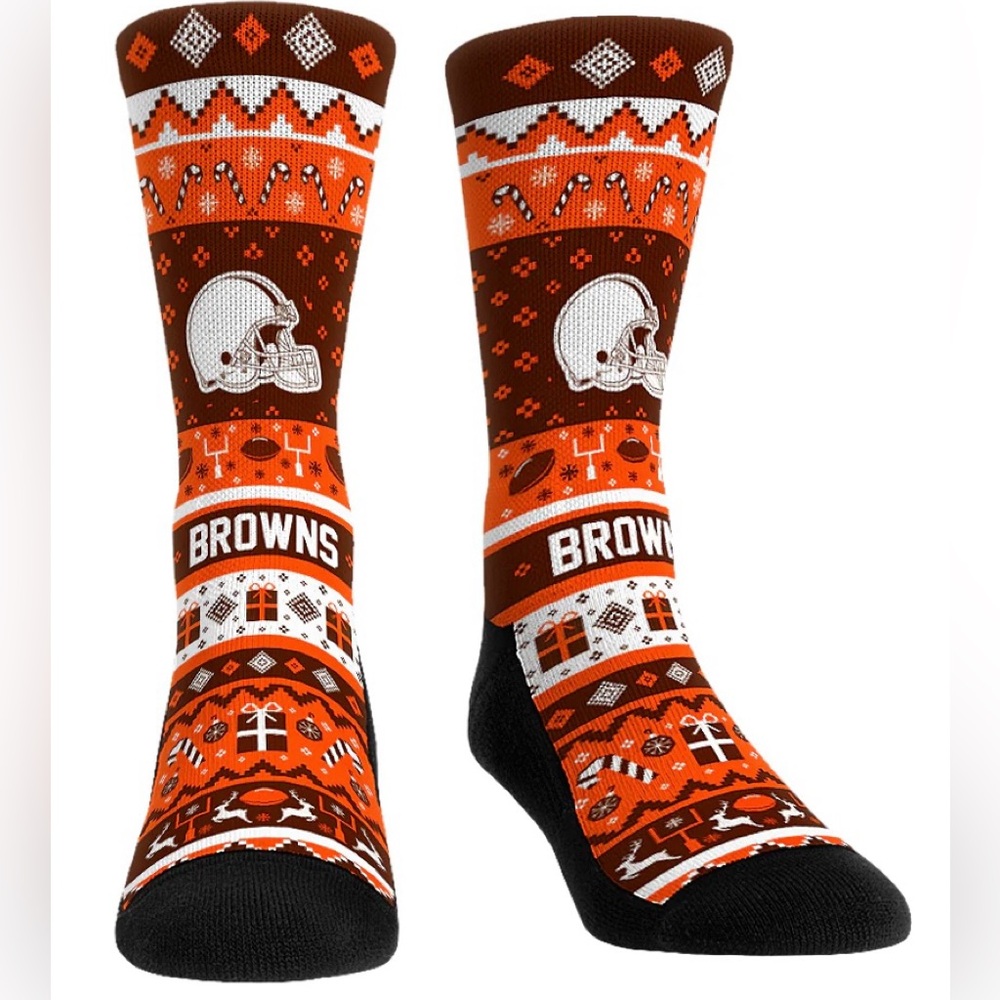 Cleveland Browns Tacky Ugly Sweater Socks Sz. Men’s L/LX 9-13